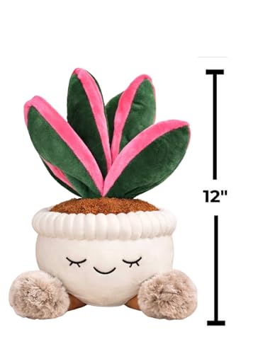 Large Plush Plants in Pots – Flower, Cactus & Succulent Plush Stuffed Plants, Flower Pot Plush Bouquet Decor, Cute Desk & Nursery Room Decor Gift (Succulents Set of Three)