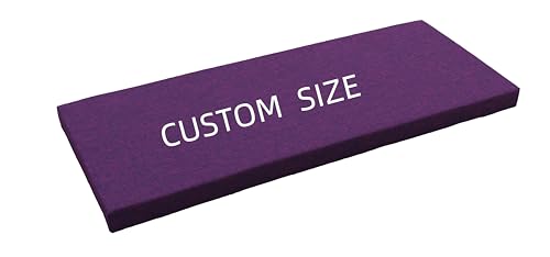 Custom Bench Cushion, Cushion for Window Seat, Indoor/Outdoor Foam Furniture Cushion, Long Chair Seat Pad for Patio Swing Garden Sofa Piano, Optional Piping, Purple - color: 8- Purple, size: Customize