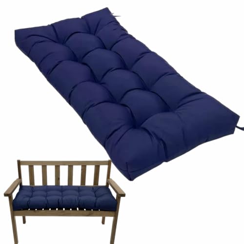 Waterproof Bench Cushions for Outdoor/Indoor Furniture,Tufted Patio Bench Seat Cushion, Swing Seat Cushion,Garden Loveseat Cushions,Waterproof Cushions for Lounger Garden (Navy Blue, 39.3x19.7in) - color: Navy Blue, size: 39.3x19.7in