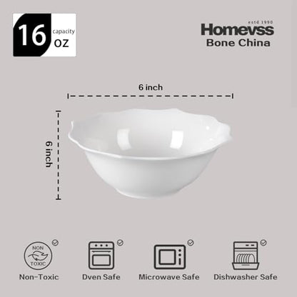 HomeVss, New Bone China Dinnerware Set, Embossed Lotus, 16pc Set - color: Lotus, size: Service for 4 - 16pc Set