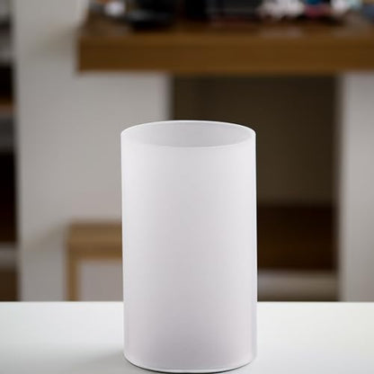 WGVI Hurricane Candle Holder Sleeve, W: 4", Ht: 8", Frosted Glass Cylinder Open Both Ends, Chimney Tube Shade, 2 Pieces - color: Frosted, size: 4x8"H