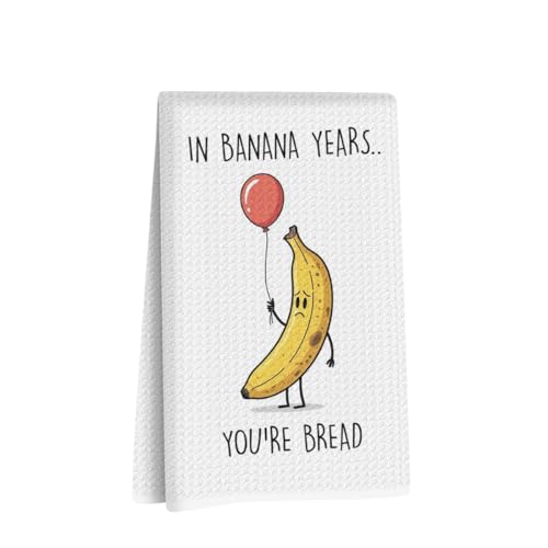 Jztco Funny Banana Kitchen Towels, Banana Gifts Reusable Hand Towels | Microfiber Dish Cloths for Dishes, Waffle Dish Towels for Kitchen Home Decor, Banana Gifts for Friends Women Mom 24x14 Inch - color: Multi 1497