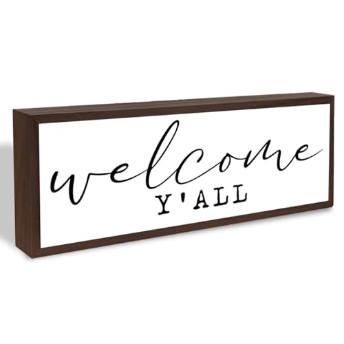 Welcome Y'all Sign, Welcome Decoration Sign, Farmhouse Decor for Entryway, Home Porch Decors for Indoor Outdoor, Rustic Tabletop Decor, Decorative Framed Signs, Home Party Decoration Supplies - color: Sign 26