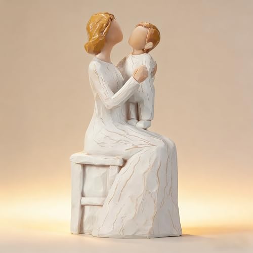 Mother and Baby Figurine, New Mom Gift Resin Statue, Motherhood Sculpture, Nursery Decor, Sentimental Family Love Figurine - color: Mom Holding Baby