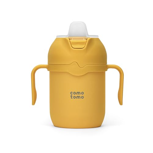 Comotomo Toddler Tumbler 8oz Insulated Sippy Cup with Silicone Straw and Spout, Yellow (Yellow) - color: Yellow