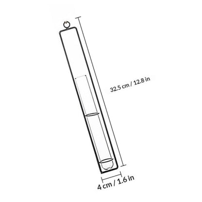 Hanging Glass Hydroponic Vase Set 3pcs with Test Tubes and Iron Frames, Wall-Mounted Plant Propagation Station for Home Décor and Garden Display, Includes 3 Hemp Ropes and 3