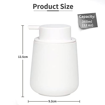 Bosilunlife 12Oz Ceramic Foam Soap Dispenser for Bathroom Kitchen Counter | Premium countertop foam pump creates delicate dense foam, stable desktop placement, Rubber Paint White - color: Rubber White