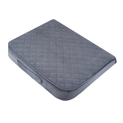 Large 19"x17"x3.25" Medium-Firm Memory Foam Seat Cushion with Cooling Effect, Washable Cover and Non-Slip Base for Office Chairs, Wheelchairs, Recliners, Cars - Back Pain Relief - Gray - color: Gray