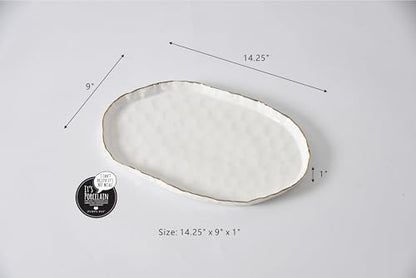 Pampa Bay Portofino Medium Oval Platter, 14.25" x 9" x 1" - size: 14.25 x 9