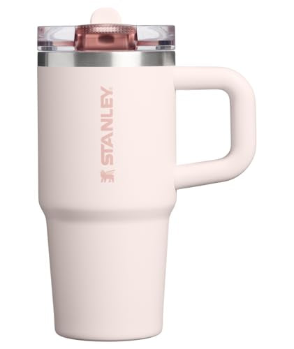 STANLEY Quencher ProTour Flipstraw Tumbler, 14 oz, Rose Quartz | Built-In Straw & Handle | Cupholder Compatible for Travel | Leakproof Insulated Stainless Steel Cup | BPA-Free - color: Rose Quartz, size: 14 Ounces