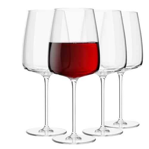 Krosno Red Wine Glasses Set of 4, 20.3 oz, Modern Collection | Large White Wine Glasses, Rosé, Cocktails, Aperol, Water, Lead-Free Crystal, Dishwasher Safe, Idea Reaglo - size: 25.4 fl oz (Set of 4)