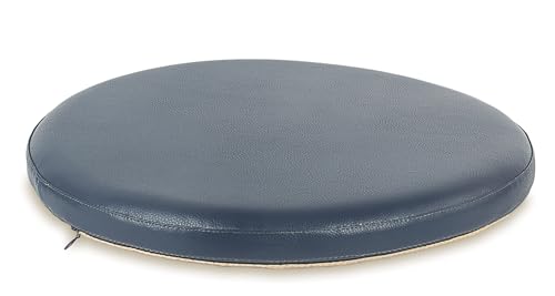 Sigmat PU Leather Round Chair Cushion Memory Foam Waterproof Round Stool Cushion for Kitchen Stool, Living Room Chiar, Office Chair, Car or Floor Pillow (12 Inch, Navy) | Waterproof, Non-slip, Machine Washable, Memory Foam,For Wooden/Metal/Plastic/Leather