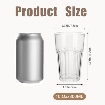 6 Pcs Plastic Tumblers, Unbreakable Water Cups, Reusable Drinking Cup for Kids and Adults, Stackable Acrylic Glasses for Camping Picnic Party Juice Cocktail Whiskey Wine (6pc-clear-300ml/10oz) - color: 6pc-clear-300ml/10oz