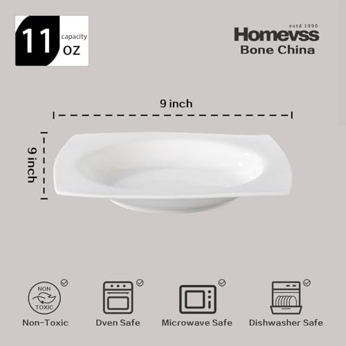 HomeVss, New Bone China Dinnerware SEt, Rim Square Shape, 40pc Set - color: Square Rim, size: Service for 8 - 40pc Set