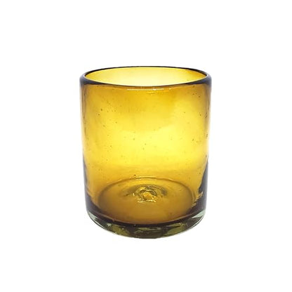 Solid Amber 9 oz Short Tumblers (set of 6), Recycled Glass, Lead-free, Toxin-Free (9oz Tumbler) - color: Amber, size: 9 oz