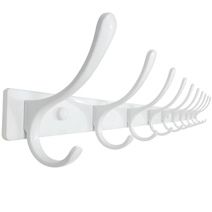 SKOLOO Wall Mounted Coat Rack - 10 Hooks, Heavy Duty, Stainless Steel, Metal Wall Hangers, Sturdy Coat Hooks for Hanging Coats, Jacket, Clothes, Hat, White - color: White, size: 10 Hook(1 Pack)