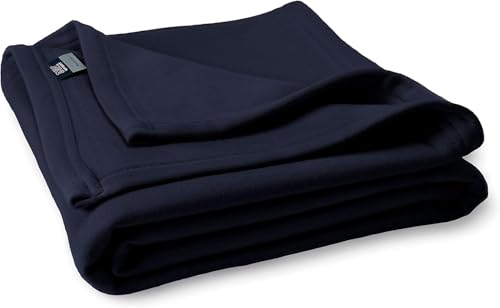 MV Sport Lightweight Sweatshirt Kids Blanket Throw – Warm & Cozy, Breathable Fleece Knit, Couch, Bed, Travel, Cold Nights, and Outdoors – Soft Lightweight Kids Throw Blankets 40" x 52", Navy - color: Navy, size: Kids