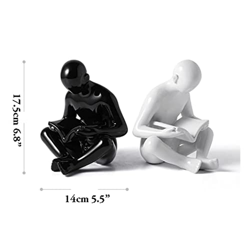 Bookends for Shelves 1 PairCeramic Bookends, Decorative Figurine Accent Piece for Home Office Desk Decor Bookends Book Stand Book Stopper Book Ends