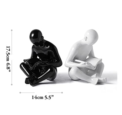 Bookends for Shelves 1 PairCeramic Bookends, Decorative Figurine Accent Piece for Home Office Desk Decor Bookends Book Stand Book Stopper Book Ends