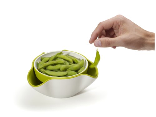 Joseph Joseph DDWG010GB Double Dish Pistachio Bowl and Snack Serving Bowl, Green/White - color: Green/White