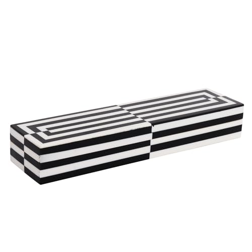 Handicrafts Home Decorative Remote Holder Box 10x2.5 – Slim Organizer Box with Lid for TV Remotes, Coffee Table Décor, Modern Shelf Box, Boho Home Décor Accent, Black and White Decorative Storage Box - color: PUZZLE-SLIDE, size: 10 x 2.5 x 1.5 Inches