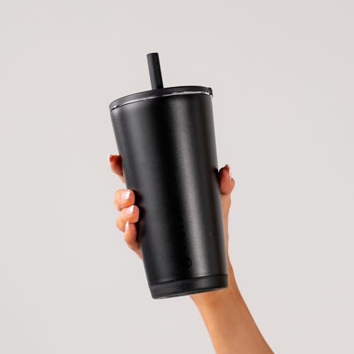 HydroJug Everyday Tumbler 20 oz, Ceramic-Lined Straw Cup, Black - color: Black, size: 20 Ounces