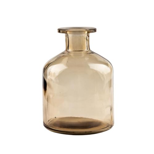 Glass Bud Vase Empty Glass Diffuser Bottles Refillable Aromatherapy Jars Small Vases for Flowers Vases Centerpiece for Wedding Home Essential Oils Office Table Decor (Yellow) - color: Yellow