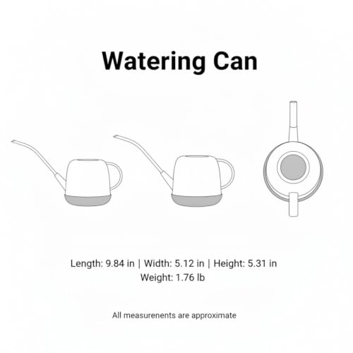Long Spout Watering Can for Indoor Plants, Durable PP Plastic Pot Waterer with Precision Flow Control for Hanging Baskets and Dense Foliage - color: White