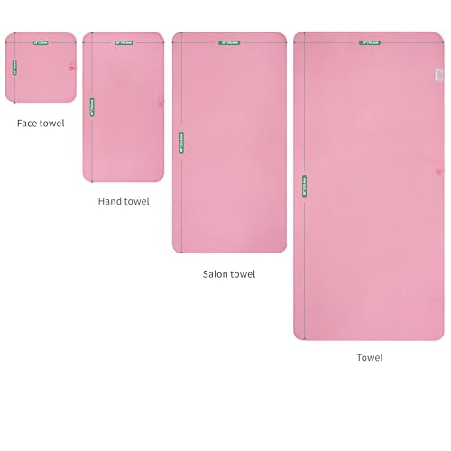 MICROFI Waffle Weave Bath Towel Set, Microfiber, 4 Pieces (Body/Hair/Hand/Face), Quick Dry, Lightweight, Super Absorbent, Lint Free, 380 GSM (Pink) - color: Pink