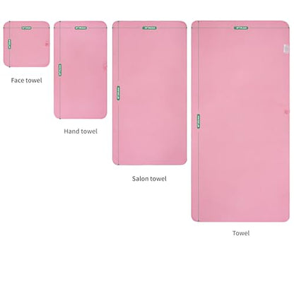MICROFI Waffle Weave Bath Towel Set, Microfiber, 4 Pieces (Body/Hair/Hand/Face), Quick Dry, Lightweight, Super Absorbent, Lint Free, 380 GSM (Pink) - color: Pink