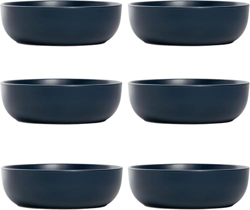 10 Strawberry Street Wazee Matte Coupe Dinnerware, Bowl, Dark Blue, Set of 6 - color: Midnight Blue, size: 7.5" Dinner Bowl, style: Dinner Bowl