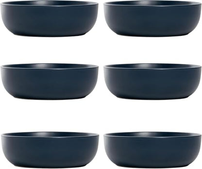 10 Strawberry Street Wazee Matte Coupe Dinnerware, Bowl, Dark Blue, Set of 6 - color: Midnight Blue, size: 7.5" Dinner Bowl, style: Dinner Bowl