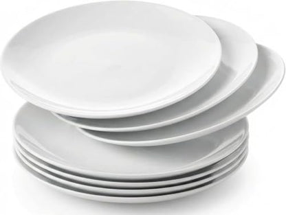 Corelle Vitrelle 6-Piece Salad Plates Set Triple Layer Glass and Chip Resistant, 8-1/2-Inch Lightweight Round Plates, Winter Frost White - size: 8.5" Salad Plates
