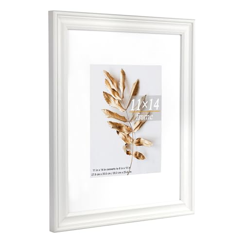 11x14 Picture Frames White,Display Photos 8x10 with Mat or 11x14 Without Inside,Horizontal and Vertical Display for Wall 1Pack - color: White, size: 11x14-1P