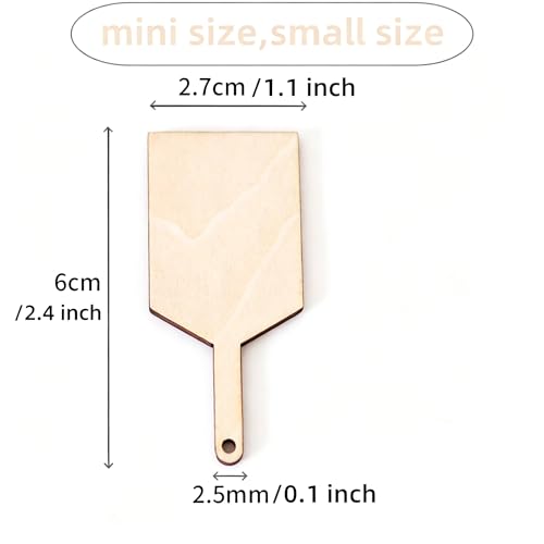 30 Pcs Mini Wooden Cutting Board with Handle,Unfinished Blank Cutting Board | Wood Paddle Chopping Board Small Kitchen Serving Board for Kitchen DIY Decor