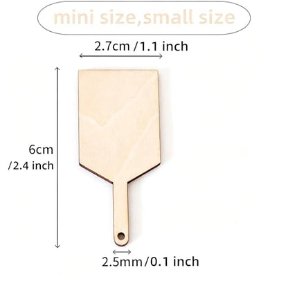 30 Pcs Mini Wooden Cutting Board with Handle,Unfinished Blank Cutting Board | Wood Paddle Chopping Board Small Kitchen Serving Board for Kitchen DIY Decor