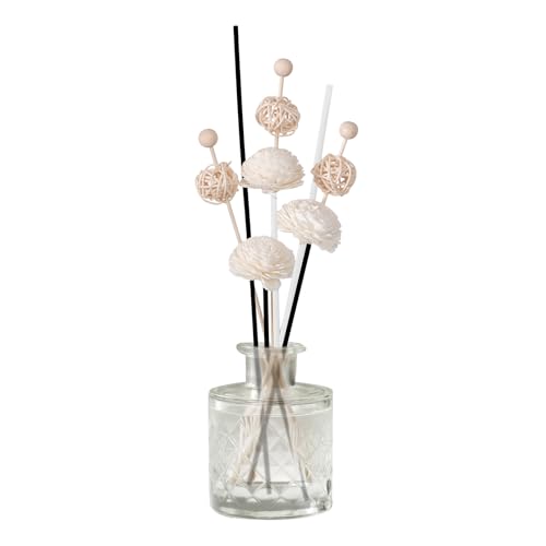 50 Pcs Reed Diffuser Sticks Rattan Flower Reed Fragrance Diffuser Set Diffuser Sticks for Office Home Decor (50, Black and White, 11'') - color: Black and White