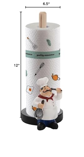 Chef Style Paper Towel Holder, Resin Crafts Display Chef Figurines Creative Roll Paper Stand for Countertop Kitchen Cafe Restaurant Dessert Shop Cake Shop Decoration