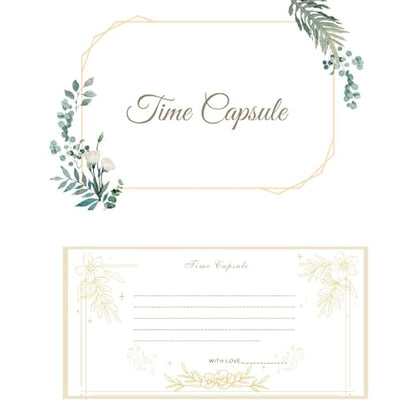 Stainless Steel Time Capsule Kit Engraved Keepsake Box with 50pcs Time Capsule Cards for Letters to The Future, Wedding, Anniversary, Birthday, Graduation Gift (Time Capsule Box+50pcs Cards)