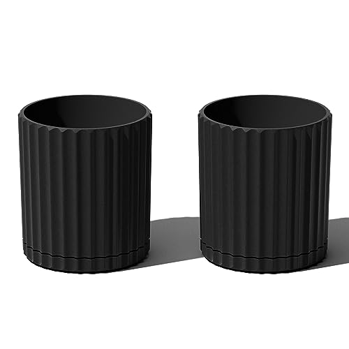 Veradek Demi Series Demi 6" Planter w/Tray - Black, 2 Pack - color: Black, size: 6 inch - 2 Pack