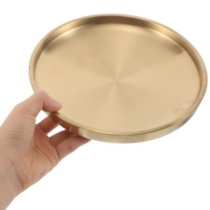 Kichvoe 2pcs Small Gold Key Holder Bowl for Entryway Table, Stainless Steel Ring Holder Tray with Dedicated Sections for Keys and Jewelry, Polished Surface, Minimalist Modern Decorative