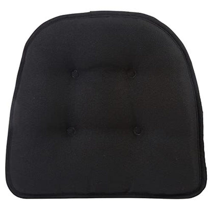 Klear Vu Omega Non-Slip Chair Cushions, Assembled in USA, U-Shaped Skid-Proof Seat Pads for Dining Room, Kitchen, Office, 15"x16" 6 Pack Solid Midnight Black 6 Count - color: Solid Midnight Black, size: 6 Pack