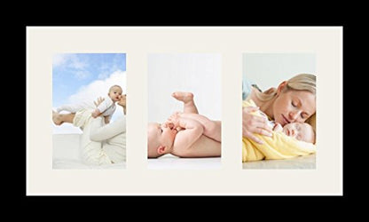 ArtToFrames Collage Photo Frame Single Mat with 3-4x6 Openings and Satin Black Frame. - color: 3 - 4x6 - (2384)