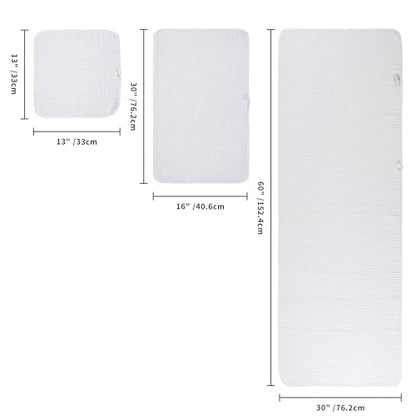 POLYTE 430 GSM Poly Blend Microfiber Quick Dry Waffle Bath Towel Set of 6 | 2-Body Towels, 2-Hand Towels, 2-Wash cloths, Oversize, Lint Free - color: White