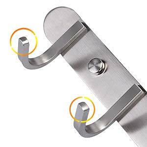 Coat Hook Rack Brushed Nickel - Sagmoc 8-Inch Coat&Towel Hook Rail Wall Mounted with 3 Hooks, Durable Wall Hangers for Bedroom, Bathroom, Foyer, Hallway (SUS304 Stainless Steel) - size: 3 Hooks