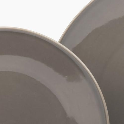 Larder & Vine Stoneware Dinnerware Set, 16 Piece, 4 Place Settings, Made in Portugal, French Gray - color: French Gray