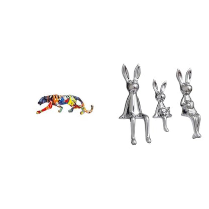 Fenteer Sculptures Walking Ornament Figurine Statue Animal Craft Ceramic Material Finely Carved Polished Suitable for Gift Giving Living Rooms Office