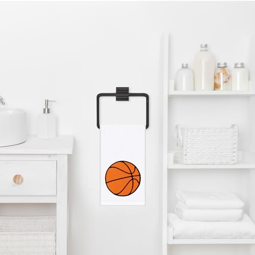 JarThenaAMCS 2Pcs Basketball Hand Towels Cotton Embroidered Bathroom Towel Sports Ball Absorbent Bath Towel for Hand Drying Cleaning Cooking, 29.5 x 13.7 Inch