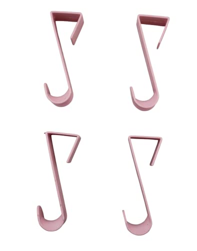 Dependable Industries inc. Essentials Over-The-Door Hanger Hook Set – 4-Pack of 3.5 in., Plastic Over-The-Door Hangers & Over-The-Door Hooks – Over-Door Hooks for Hanging Clothes & Towels (Pink) - color: Pink