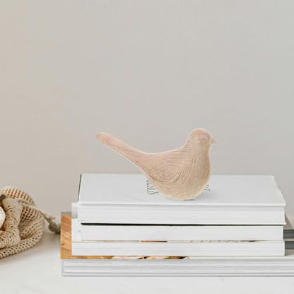 Kichvoe Resin Bird Statue Set of 2 Miniature Bird Figurines Handcrafted Decorative Resin Birds for Home Decor Tabletop Living Room Office Display